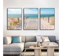 LIFKNVN Peinture sur toile moderne de paysage marin vers la mer, affiches et impressions, art mural, images décoratives de plage pour salon, maison, 20 x 30 cm, sans cadre