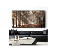 LIFKNVN Tableau sur toile représentant des arbres et du soleil, paysage scandinave, décoration murale pour salon, chambre ou bureau (30 x 60 cm/sans cadre)
