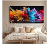 LIFKNVN Toile murale avec explosion de couleurs, peinture abstraite moderne, affiche, décoration pour salon, chambre à coucher, bureau, maison (70 x 140 cm, sans cadre)