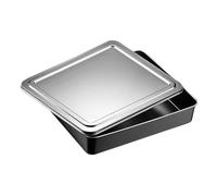 LIFKOME 1 Ensemble Boîte à Gâteau Rectangulaire Acier Inoxydable avec Couvercle Pan de Tiramisu pour Pâtisserie et Stockage de Collations