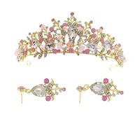 LIFKOME 1 Ensemble De Boucles D'oreilles Couronne Boucles D'oreilles Mariée Diadème Couronne Strass Pour Femmes Et Filles