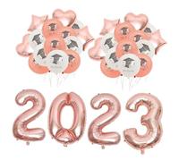 LIFKOME 1 Ensemble Décorations de Fête de Remise de Diplôme Ballons avec et Cœurs Rose Doré Accessoires pour Soirée de Graduation Décorations Intérieures et Extérieures