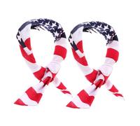 LIFKOME 1 Jeu Place Du Drapeau Enveloppe Bandanas Patriotiques Carré De Foulard Bandana Du Jour Du Souvenir Dame Foulard Rétro Couverture Bandana Du Jour De L'indépendance Chiffon 2 Pièces
