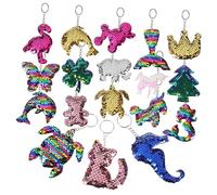 LIFKOME 1 Jeu Porte-clés À Paillettes Colorées Pot Autocollants Porte-couverts De Noël Porte-clés Élastique Décor De Chalet Panier À Jouets Talons Hauts Transparents Afficher Métal 18 Pcs