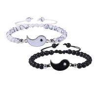 LIFKOME 1 paire Bracelets Couple de Bracelets Correspondants pour Relations à Distance Bijoux de Poignet pour Amoureux et pour et