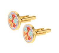 LIFKOME 1 Paire De Boutons De Manchette Pour Homme : Boutons De Manchette Vintage À Fleurs, Ronds Uniques, Bijoux Polyvalents Pour Chemise, Costume, Affaires,