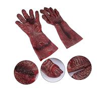 LIFKOME 1 Paire Halloween effrayant les accessoires zombies cosplay squelette sanglant horrible faire la fête décorations noir démon de mascarade Vinyle rouge