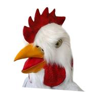 LIFKOME 1 Pc masque dhalloween poule masque de cosplay accessoire de déguisement de mascarade d'animaux accessoires de cosplay de coq de coq en latex de blanche