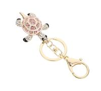LIFKOME 1 Pc Porte-clés Tortue Porte-clés En Diamant Incrusté Portefeuille Vintage De Diamant Orner Voiture Cravates Porte-clés Animaux Pendentif Strass Porte-clés Strass Rose Métal