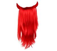 LIFKOME 1 Pièce De Perruque De Fête Accessoire De Déguisement De Diable Perruque De Cosplay Avec Cornes Pour Adultes Garçons Et Filles