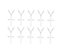 LIFKOME 10 Pcs collier croix collier pour hommes colliers pour femmes crucifix pendentif La croix de Jésus pendentif en artisanal croix tibétaine vintage Silver