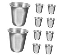 LIFKOME 10 pièces Coupes Religieuses Empilables Acier Inoxydable Tasses Légères et Portables pour Communion Mariage et Usage Église
