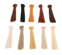 LIFKOME 10 Pièces Extensions de Cheveux pour Poupée Fibre Synthétique Résistante Chaleur Perruques Réalistes pour Bjd et DIY Couleurs Durables pour et Stylisme