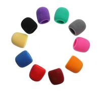LIFKOME 10 pièces Housses Micro Mousse Colorées Protection Pare Brise Microphone Standard Assorti Rouge Noir Bleu Jaune Orange Rose Vert Gris