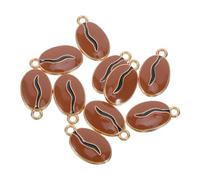 LIFKOME 10 Pièces Lot de 10 Mini Breloques en Alliage de Grain de Café Effet D’huile Dégoulinante, Pendentifs DIY Légers pour Fabrication de Bijoux, Bracelets, Colliers et Porte-clés,
