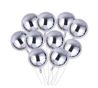 LIFKOME 10 pièces Lot de Ballons Aluminium Ronds Ballons à Réutilisables pour Décoration Fête Anniversaire Mariage Saint Valentin