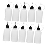 LIFKOME 10 Pièces Lot de Flacons de Colle avec Pointe Aiguille pour Application Précise Bouteilles Rechargeables Faciles à Nettoyer pour Travaux Artisanaux et Assemblages Industriels