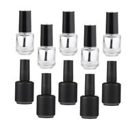 LIFKOME 10 pièces Lot de Flacons Vernis à Ongles Verre avec Pinceaux Intégrés Bouteilles Vides pour Gel et Huile Cuticule Stockage Pratique Anti-fuite pour DIY Manucure et Usage
