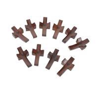 LIFKOME 10 Pièces Lot de Mini Croix Bois Noyer Noir Décor Portable pour Prière et Compacte pour Transport Facile et Apaisement Tactile