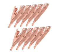 LIFKOME 10 pièces Pinces Crocodile Cuivre Pur Mors Plats pour Connexions Clips de Test Électrique Petits Résistants Corrosion pour Fils et Câbles de Test