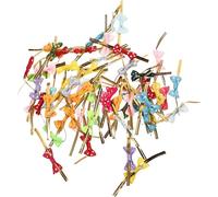 LIFKOME 100 Pièces de Liens Étanchéité en Polyester Nœuds, Faciles à Nouer et Dénouer, pour Emballages de Présents et Décorations de Fête Couleur Aléatoire