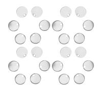 LIFKOME 100 Pièces flans ronds en acier inoxydable charmes de cercle plat disques métalliques vierges pendentifs disque vierges ébauches d'étiquettes de porte-clés Pendentif rond Silver