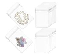 LIFKOME 100 pièces Lot de Sachets en Plastique Clairs pour Bijoux Mini Pochettes Auto-scellantes Résistantes et Réutilisables Rangement Compact pour Petites Entreprises et Voyages