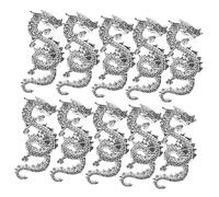 LIFKOME 10pièces Charms Ongles Petits Décorations Manucure Alliage Dragon Argenté Nail Art Ornements