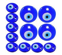 LIFKOME 12 Pièces Pendentif Œil Maléfique en Verre Bleu pour Fabrication de Bijoux DIY Perles Décoratives au Design Vif et Couleur Bleue pour Créations Artisanales