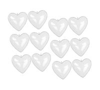 LIFKOME 12pièces Boule Ornement Transparente Forme De Cœur à Remplir pour Décoration De Saint-Valentin Et Noël Pendentif Suspendu Bricolage Décor Festif Personnalisable