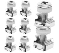 LIFKOME 16 Ensembles Kit de Vis M6 et Écrous Cage pour Racks Serveur en Acier Inoxydable 304, Joint en Nylon Préinstallé, Robuste et Anti-corrosion pour Armoires Réseau