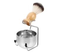 LIFKOME 1ensemble Kit de Rasage pour Hommes avec Bol à Savon Pinceau à Barbe et Support Acier Inoxydable Ensemble Complet pour Mousse Dense Rasage Doux Pratique et Portable pour Voyages