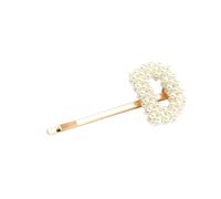 LIFKOME 1pièce Épingle à Cheveux Lettre Avec Perles Immitation Pour Femmes Barrette Décorative Élégante Doré Accessoire De Mode Pour Coiffures Quotidiennes Et Occasions Spéciales