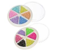 LIFKOME 2 Boîtes Boîte de Boîtes de Perles Acier Colorées pour Manucure Charms Ongles Petits Décorations Nail Art pour Femmes Résistant Déformation Usage Salon et Maison Fêtes et Mariages
