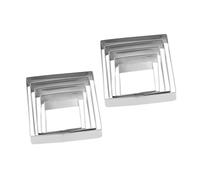 LIFKOME 2 Ensembles Emporte Inoxydable De Moules Carrés Pour Biscuits Découpeurs Pour Cookies Biscuits Outil De Cuisine Robuste 5 Pièces * 2