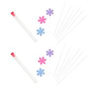 LIFKOME 2 Ensembles Lot de 2 sets de Aiguilles à Perler Flexibles en Acier Inoxydable Boîte de Rangement, Kit de Couture à la Main pour Broderie de Perles, Accessoires Multi-Usages pour
