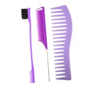 LIFKOME 2 ensembles Lot Peignes Coiffants Plastique Durables pour Salon et Usage Personnel Trois Styles Différents Bords Arrondis pour Sensible