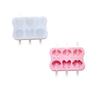 LIFKOME 2 ensembles Moule à Popsicle Silicone Réutilisable avec Bâtonnets Compact et pour Glaces DIY Design Cartoon Créatif Facile à Nettoyer et Ranger