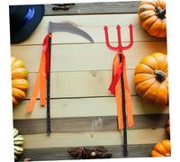 LIFKOME 2 pièces Accessoires Halloween Faucheuse et Trident Plastique pour Déguisement Adulte et Garçon Fille Décoration Fête et Réutilisable