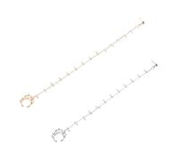 LIFKOME 2 Pièces Anneaux de Nez Pendants avec Chaîne pour Femme Bijoux de Nez Décoratifs avec Perles de Simulation Accessoire de Mode pour Piercing