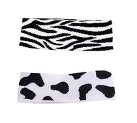 LIFKOME 2 Pièces bandeau imprimé vache hair band hair ties mode bandeau couvre-chef à rayures zébrées accessoires de cheveux pour femmes envelopper Bandeau de décoration en tissu blanche