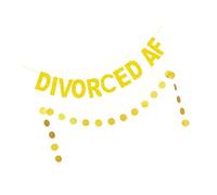 LIFKOME 2 pièces Bannière Divorced Scintillante Papier Pailleté Doré Décoration Légère pour Fête de Célibataire Lot de Décorations Festives pour Mur Porte et Fenêtre