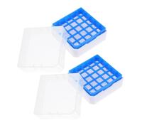 LIFKOME 2 Pièces Boîte de Rangement Cryobox PP Compartiments pour Microtubes Boîte de Stockage Chimique avec Couvercle Étanche Organiseur pour Laboratoire et Congélateur Lot