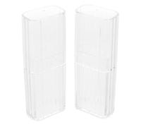 LIFKOME 2 Pièces Boîte de Rangement Transparente Portable Étanche pour Cotons-tiges et Accessoires de Voyage Organiseur Compact Antidérapant Lot
