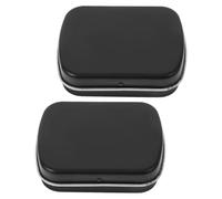 LIFKOME 2 pièces Boîte Métallique Noire pour Rangement Vernis Ongles et Aquarelle Palette Compacte Portable avec Charnière Organiseur pour Artistes et Hobbyistes