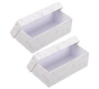 LIFKOME 2 Pièces Boîte Présent en Papier Motif Marbre, Boîte à Bijoux, Lot D'emballage, Bords Arrondis, pour Présents de Noël, Maison et Créations Artisanales