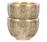 LIFKOME 2 pièces Bol Au Trésor Laiton Pur Décoration de Bureau et Maison Bassin Vintage Multifonction pour Rangement et Ornement Feng Shui