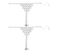 LIFKOME 2 pièces Bracelet Main Femme Élégant avec Pierres Brillantes Bague Intégrée Scintillante Bijoux Mariage et Danse Latine Lot pour Soirées et Performances