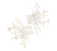 LIFKOME 2 Pièces Bridal Hair Comb With Faux Flower And Pearl Beading Elegant Wedding Hair Accessories For Brides And Bridesmaids For Special Occasions