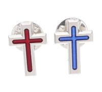LIFKOME 2 Pièces Broche Croix Religieuse pour Homme Épinglette Costume Communion Baptême Accessoire Chic